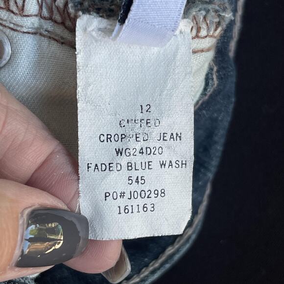 Calvin Klein Jeans Womens 12 Blue Cuffed Cropped Jean Faded Wash WG24D20 Stretch - Picture 8 of 13